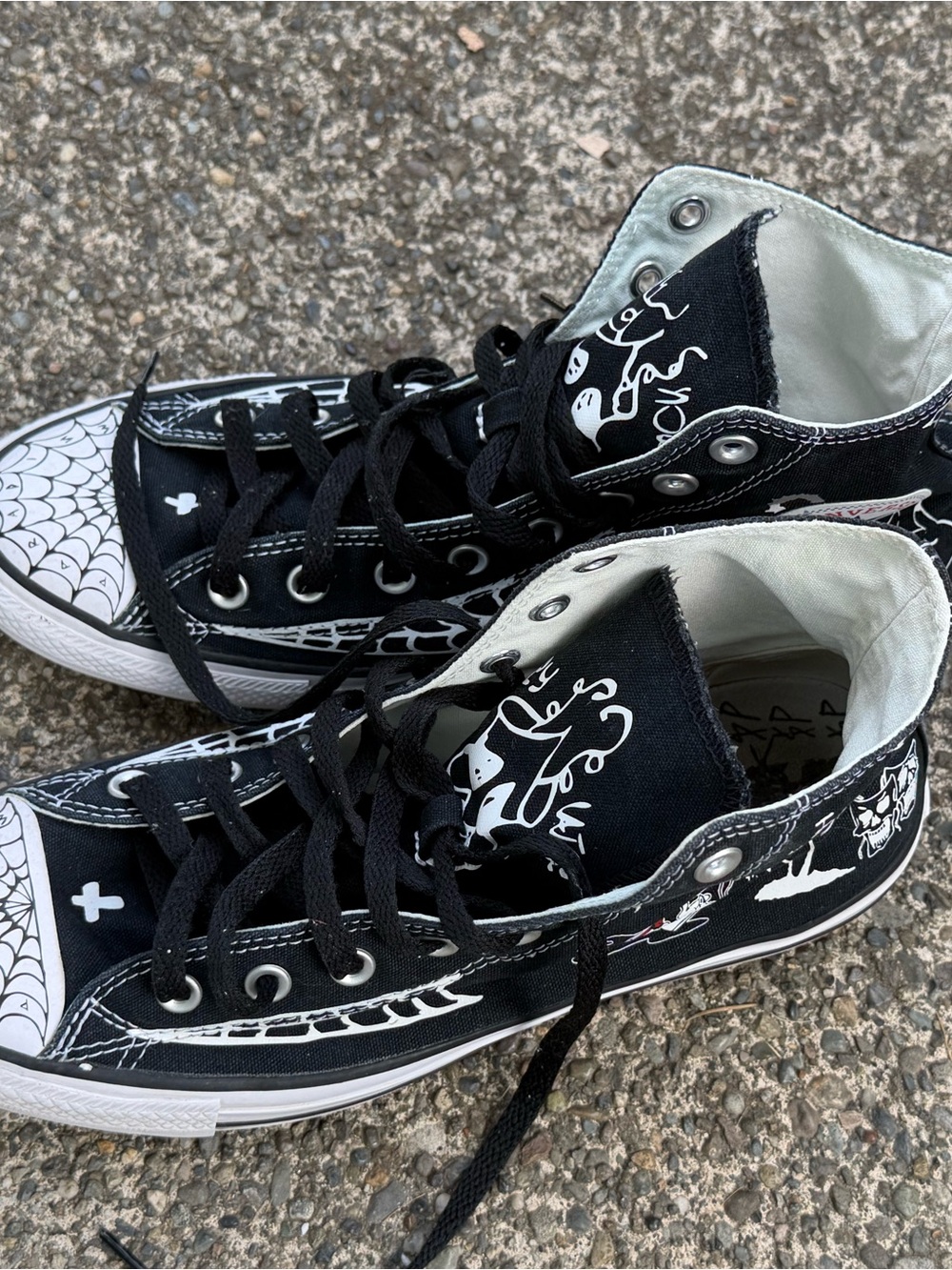 Black Graphic High-Top Sneakers